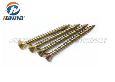 DIN7505 5X30mm Pozi 드라이브 Csk 머리 각자 두드리는 나사 노란 아연은 30MM 길이를 도금했습니다
