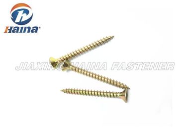 DIN7505 5X30mm Pozi 드라이브 Csk 머리 각자 두드리는 나사 노란 아연은 30MM 길이를 도금했습니다